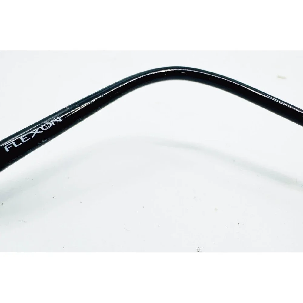 Flexon Eyeglasses Mens Black 628 Marchon Metal Rectangle 51-18-140